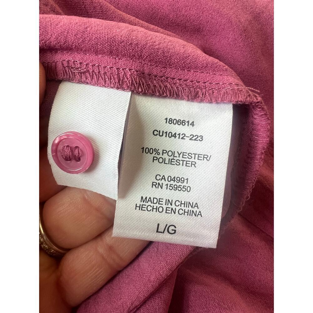 NWT Hilary Radley Women's Button Front Blouse, Large, Dark Pink. Lightweight - Picture 10 of 11
